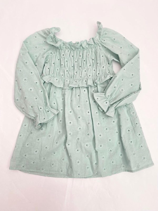 Vestido Bordado Verde Água